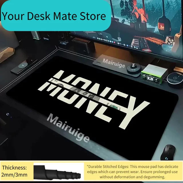 Bandai Gaming-Mauspad mit Dollar-Design als rutschfeste Schreibtischunterlage für Computer und Tastatur - Bild 1