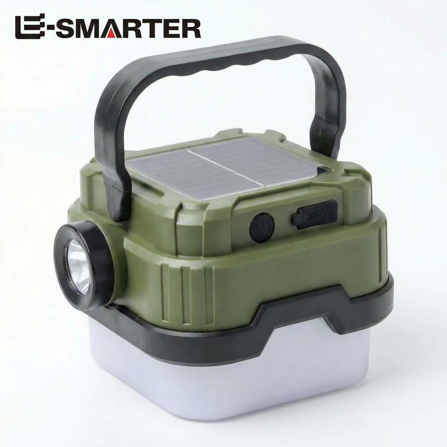 ESMARTER Solar-Ladelampe Quadratisch in Grün als Tragbare Campinglampe und Outdoor Notbeleuchtung - Bild 2