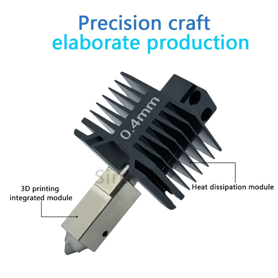 Bambu Lab Hotend aus gehärtetem Stahl für P1S, P1P und X1C Druckköpfe in Schwarz - Bild 2