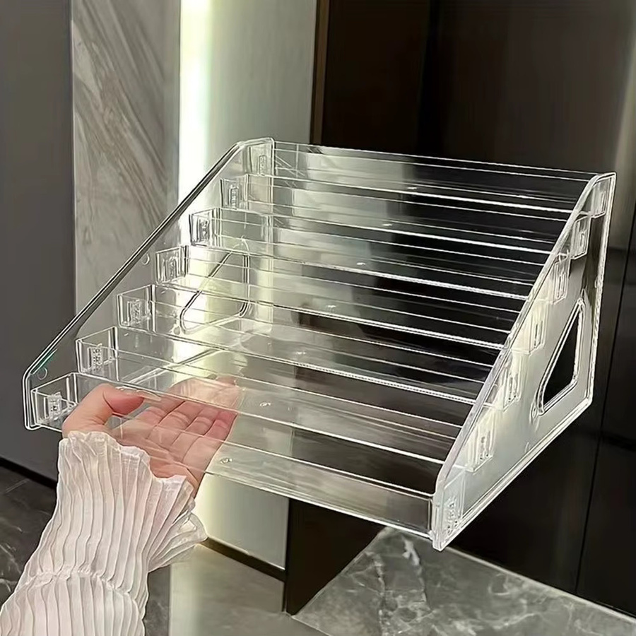 LEENKEA Acryl-Leiter-Displayregal Transparent Mehrstöckiges Präsentationsregal zur Kosmetik-Aufbewahrung - Bild 2