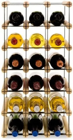 PROREGAL Vinotega Mod Modulares Weinregal aus massivem Kiefernholz in Natur, H x B x T: 62,5 x 32,5 x 24,5 cm, Platz für 18 Flaschen