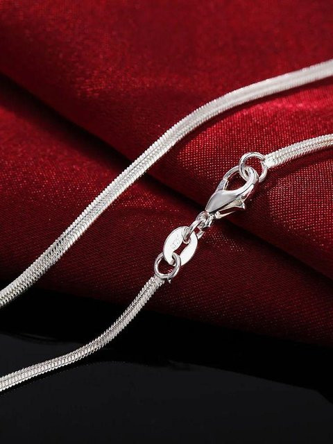 Andara Halskette, 2mm Flache Schlangenkette, Damen Herren - Bild 1