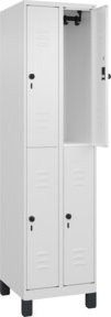 C+P Doppelstock-Spind Classic PLUS mit Füßen, 2 Abteile, Farbe: Grau, H x B x T: 195 x 50 x 50 cm - Bild 1