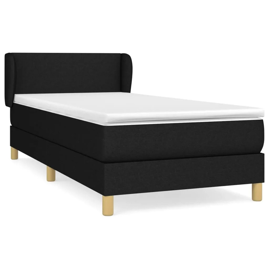 vidaXL Boxspringbett mit Matratze Schwarz B/T/H: 90 x 200 cm - Bild 2