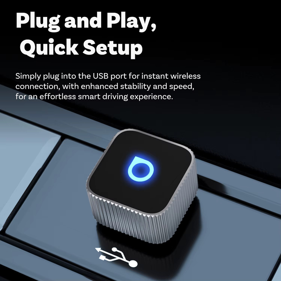 Ottocast 3.0 Mini Slim Kabelloser CarPlay und Android Auto Adapter in Schwarz und Silber mit Bluetooth 5.0 und WLAN - Bild 5