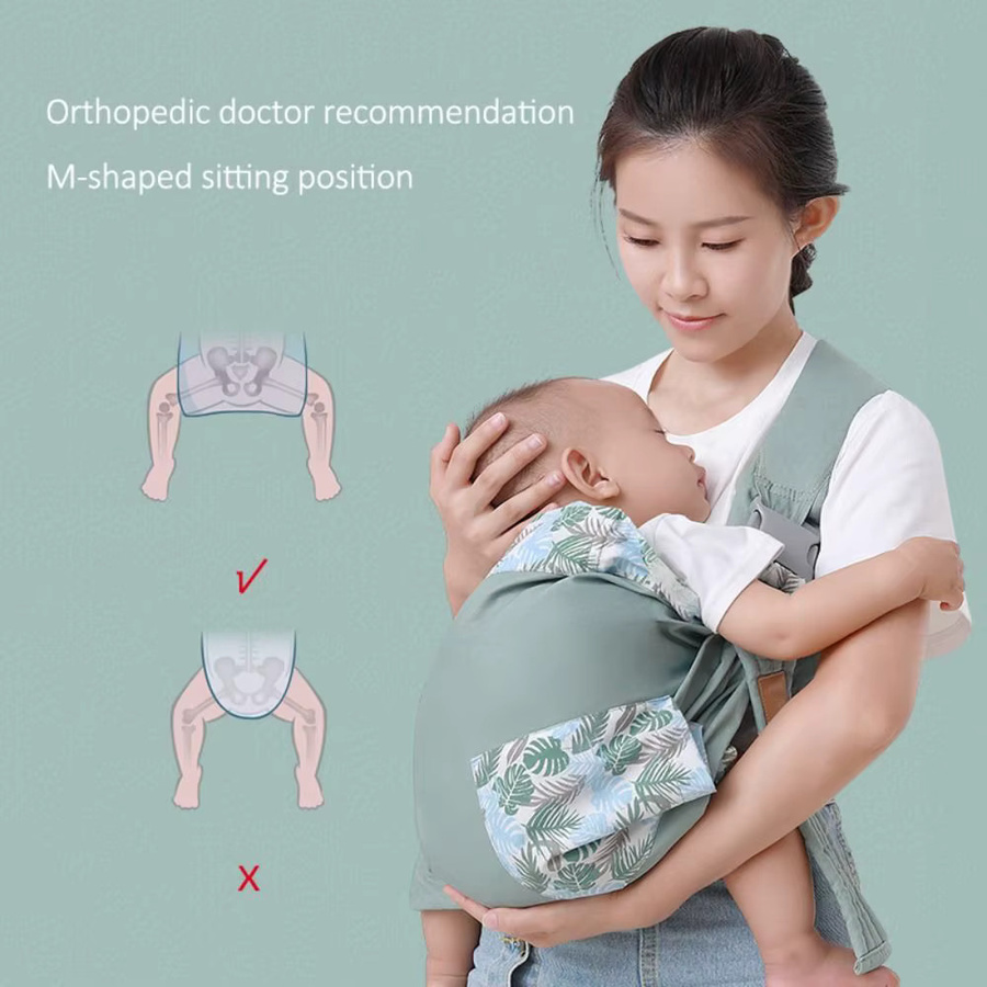 Baby Wrap Mesh Tragetuch für Neugeborene und Säuglinge bis 36 Monate mit drei Verwendungsmöglichkeiten und Stillfunktion - Bild 2