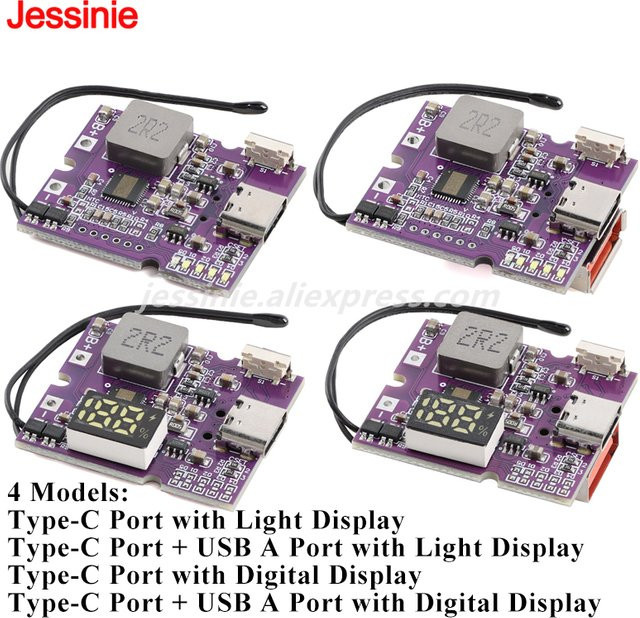 Jessinie 22,5 W Power Bank Lademodul mit bidirektionalem Schnellladen PD/QC Vollprotokoll und Digitalanzeige - Bild 1