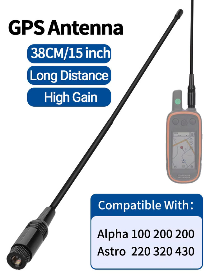 Garmin GPS 771 Peitschenantenne mit SMA-Stecker in Schwarz für Alpha Astro 220 320 430 und Amateurfunk - Bild 2