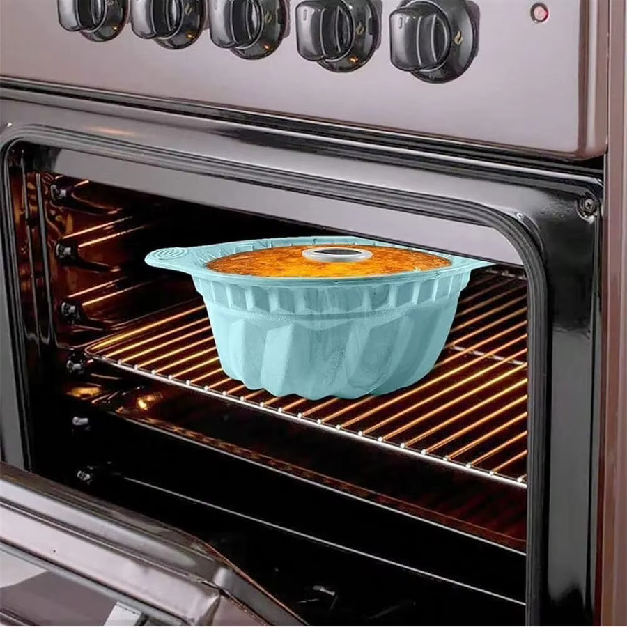 FSMHOME 3D Silikon Backform für geriffelte Kuchen, rund, Farbe: Grau - Bild 2