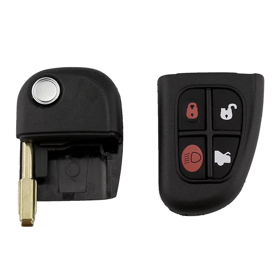 YIQIXIN Auto-Fernbedienungsschlüssel mit 4 Tasten und 4D60 Chip für Jaguar S, X-Typ, XJ, XJR, XJ8, XK, XF in Schwarz (315/433 MHz) - Bild 2