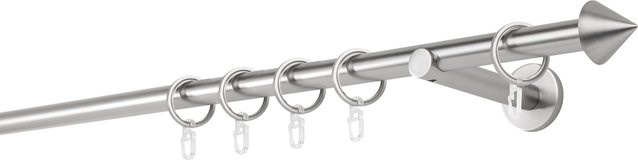 ONDECO Handlauf 1-läufig aus Edelstahl-Optik mit Wandträgern und Cone-Endstücken, Länge: 330 cm, Durchmesser: 20 mm, Wandabstand: 12 cm - Bild 1