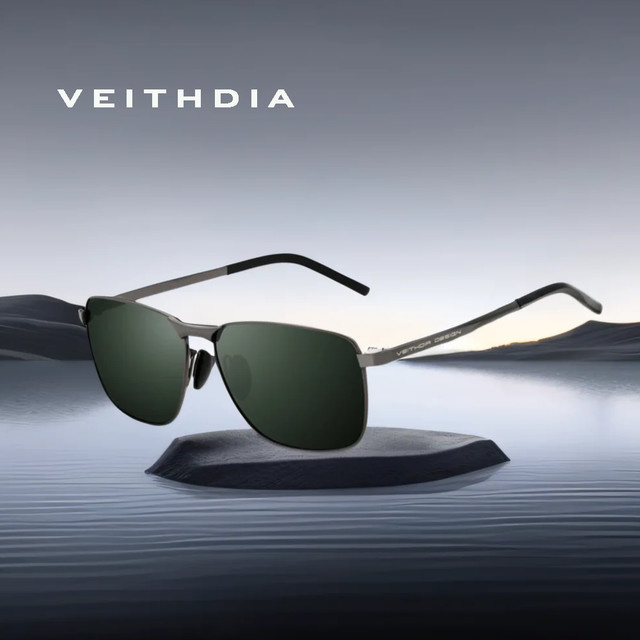VEITHDIA VFA2462 Sonnenbrille, Metall, polarisiert, Unisex, Vollrand - Bild 1