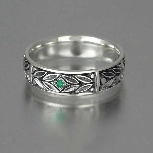 Huitan Ring, Edelstahl, Silber, Zirkonia, Damen, Vintage - Bild 1