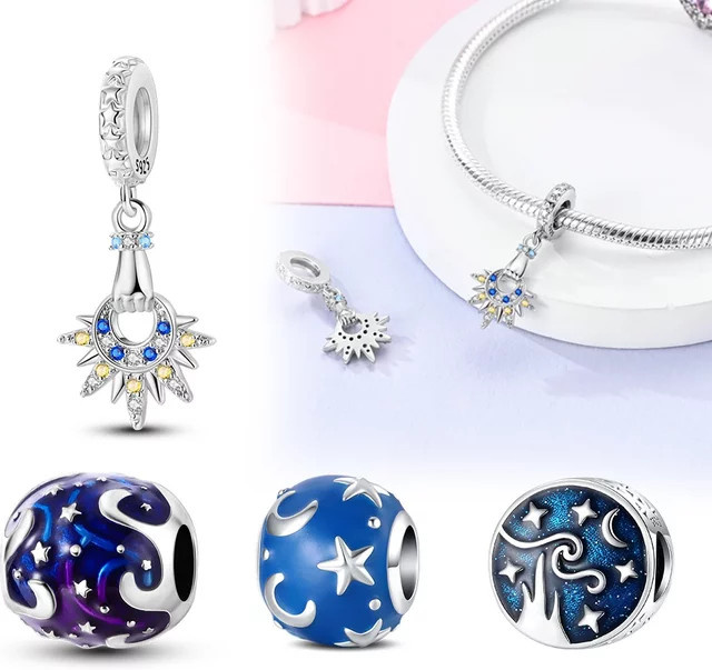 Charms Plata Anhänger Sonne und Mond, Silber, Zirkonia - Bild 1