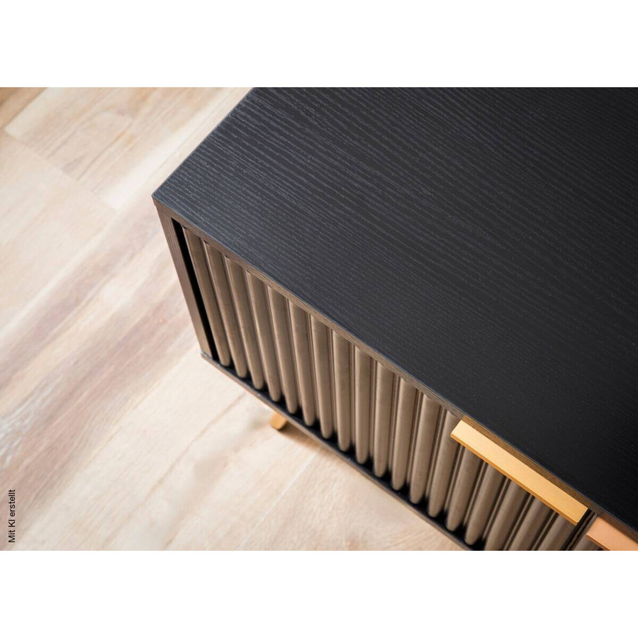 Modernes Lowboard in Schwarz matt aus Holz und Metall, B/H/T: 150 x 51 x 39 cm - Bild 5