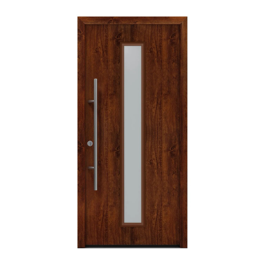 EcoStar Haustür Isopro Secur IPS 020S in Dark Oak mit Glaseinsatz, Farbe Braun, B/H: 110 x 210 cm, DIN Links, RC2 Sicherheit, Modernes Design - Bild 2