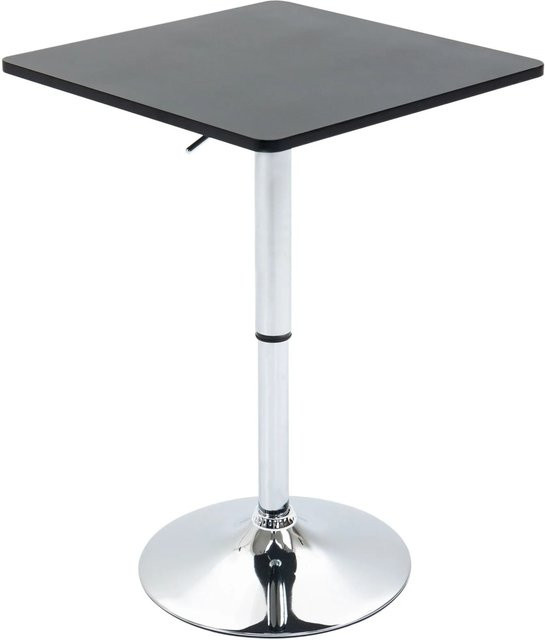 HOMCOM Bartisch mit drehbarer Platte in Schwarz und Silber, höhenverstellbarer Küchentisch für Esszimmer, Wohnzimmer oder Bar, B/T/H: 60 x 60 x 93 cm - Bild 1