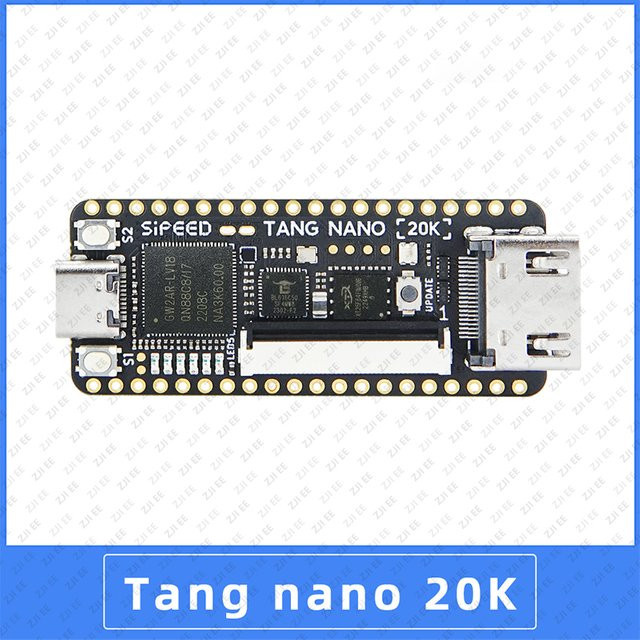 Sipeed Tang Nano 20K FPGA Entwicklungsboard mit RISC-V Linux, 64Mbit SDRAM und schwarzen verlöteten Pins - Bild 1