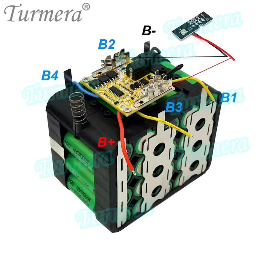 Turmera Batteriegehäuse Halter für 18 V und 21 V Bohrmaschinen und Schraubendreher mit 5S 50A BMS und geschweißtem Nickel für 6 Ah bis 14 Ah Verwendung - Bild 2