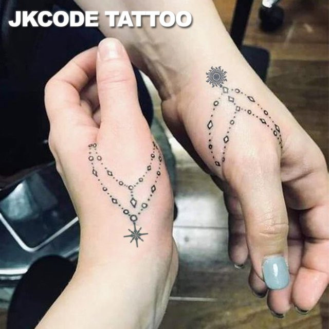 JKCODE TATTOO Minimalistische Kräuter-Finger-Tattoo-Aufkleber, Damen - Bild 1