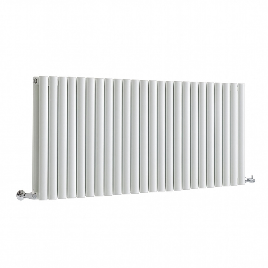 Sterling Quinn Design-Heizkörper doppellagig horizontal von Hudson Reed, Farbe: Weiß, H x B x T: 59,5 x 141,6 x 8,0 cm - Bild 1