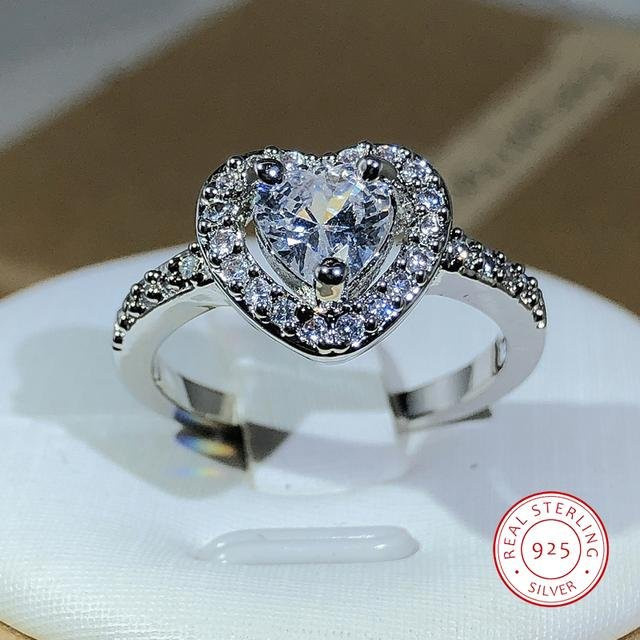 YIRAN Jewelry Ring 925 Sterling Silber, Weißer Zirkon, Damen - Bild 1
