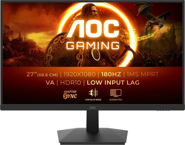 AOC 27G15N2 Gaming Monitor Schwarz, 27 Zoll Widescreen Full HD VA-Panel, 1 ms Reaktionszeit - Bild 1