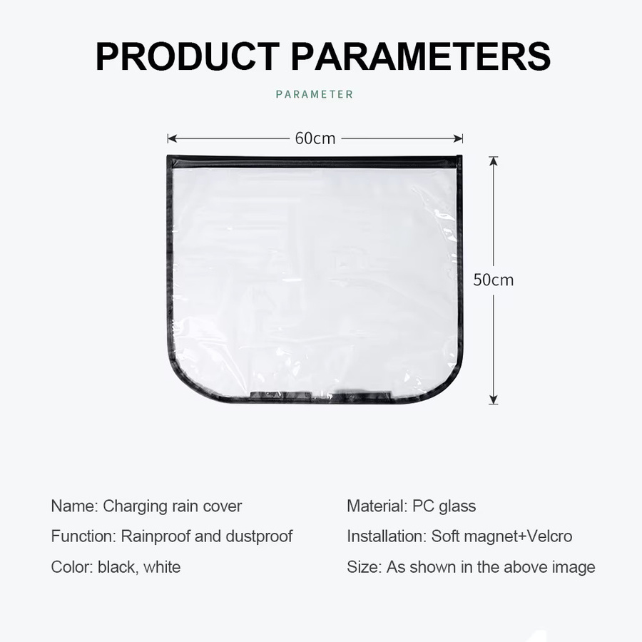 Staubdichte Ladeabdeckung für Tesla Modell 3 und Model Y als Regenschutz für den EV Ladestecker in Transparent - Bild 5