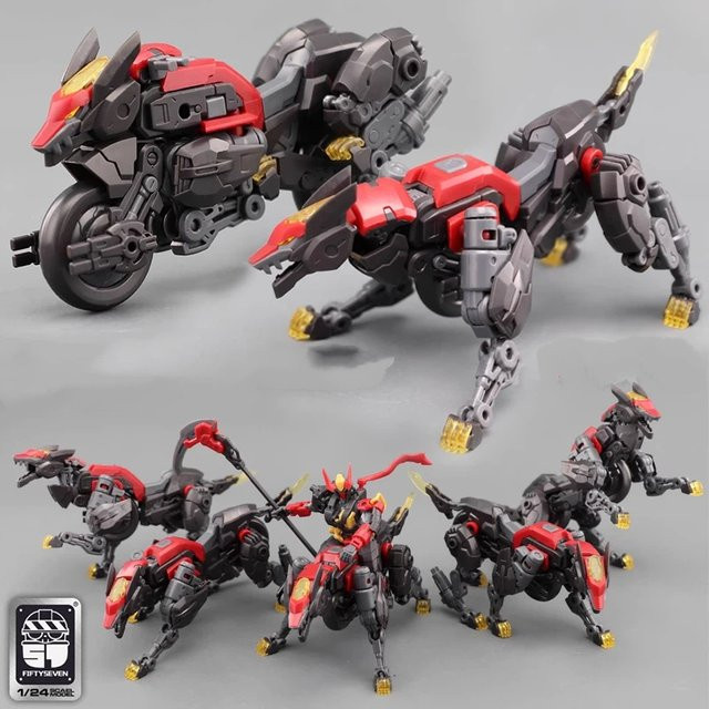 Bandai Shadow Wolf Panzerpuppe Actionfigur und Mecha Montagemodellbausatz mit Motorrad - Bild 1