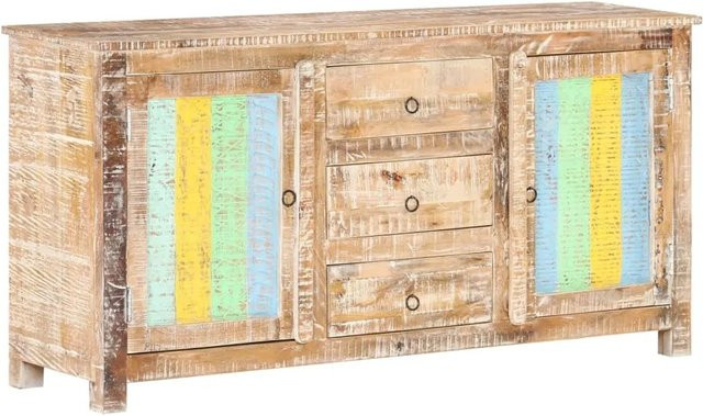 vidaXL Sideboard aus Akazienholz im Retro-Look, B/T/H: 151 x 40 x 75 cm, Multicolour - Bild 1