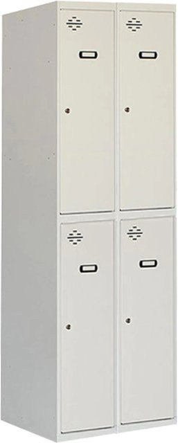 PROREGAL Spind Amego Kleiderspind mit 4 Abteilen aus Metall in Lichtgrau, H x B x T: 180 x 60 x 50 cm - Bild 1