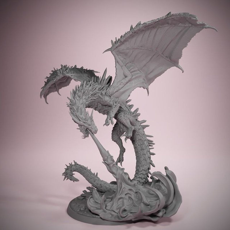 Talaris Dragon Firedragon DIY-Bausatz: 3D-gedruckte, bemalte und farbige Drachenfigur in Grau und Mehrfarbig - Bild 1