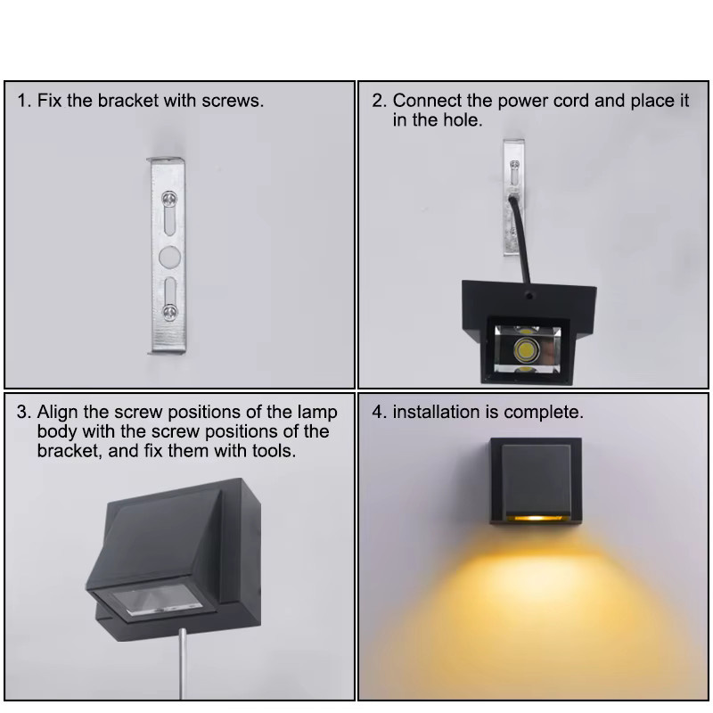 Si Solar Moderne LED-Wandleuchte in Schwarz für Wohnzimmer und Esszimmer - Bild 2
