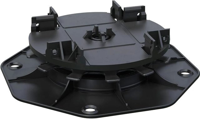Karle & Rubner Stelzlager für Terrassen, höhenverstellbar 25-40 mm, mit beweglichem Kopf und Clip-Auflage, Schwarz, 54 Stück - Bild 1