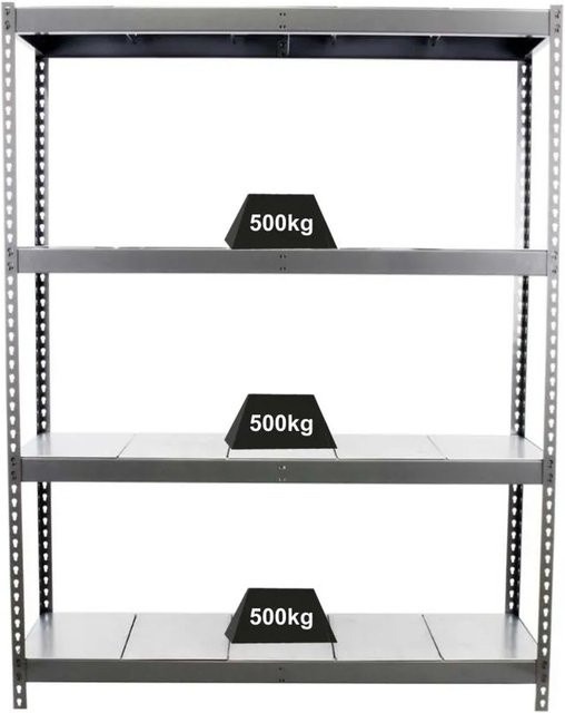 PROREGAL Schwerlastregal Metal Beast Four Grau, H x B x T: 200 x 210 x 60 cm, Fachlast 500 kg - Bild 1