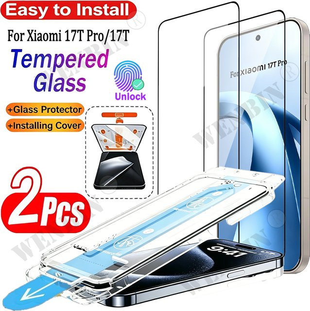 2 Stück Displayschutzfolie aus gehärtetem Glas für Xiaomi 17T Pro, transparent - Bild 1