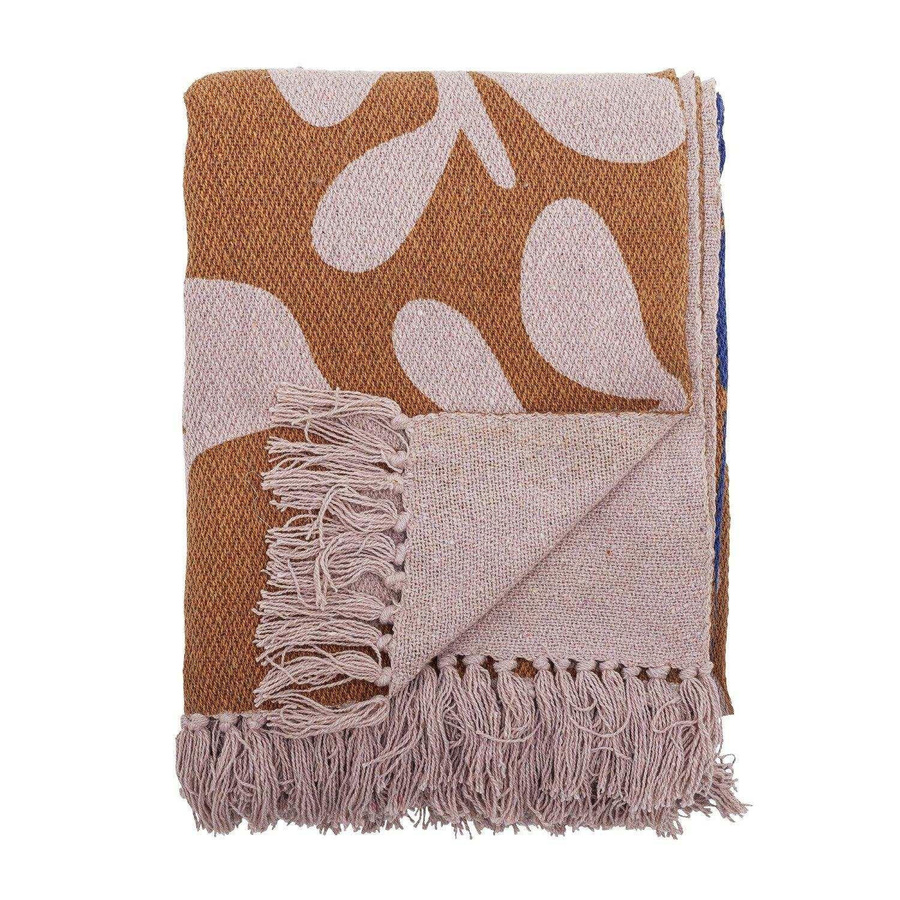 Bloomingville Plaid Atle aus recycelter Baumwolle, braun, B: 160 cm, T: 130 cm - Bild 1