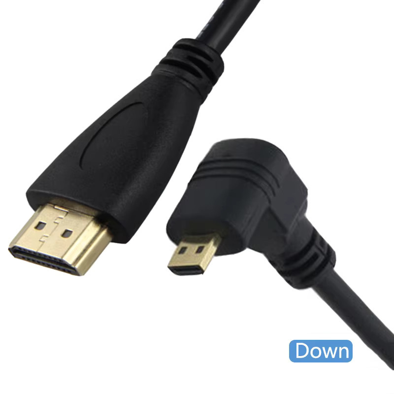 BSN Micro HDMI Kabel HDMI 1.4 auf HDTV, 1080p, 90 Grad Winkel, Schwarz - Bild 3