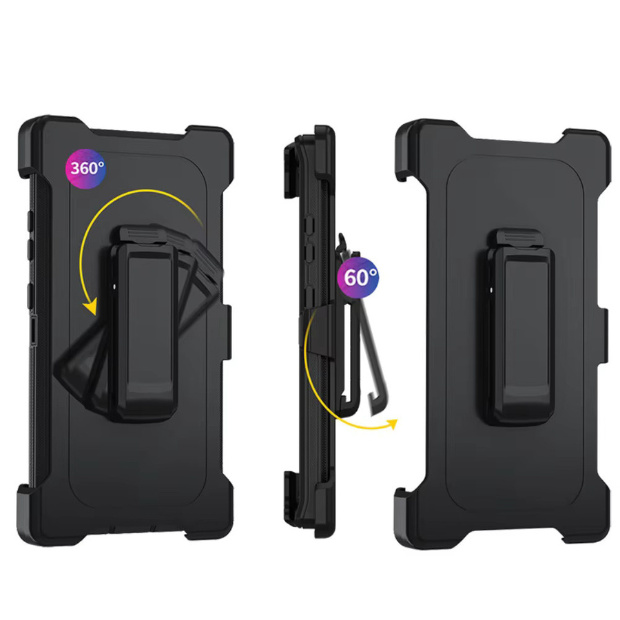Robuste Hybrid-Schutzhülle Ott-Box für Samsung Galaxy S26 Ultra S25 S24 S23 Plus mit Gürtelclip, Schwarz - Bild 2
