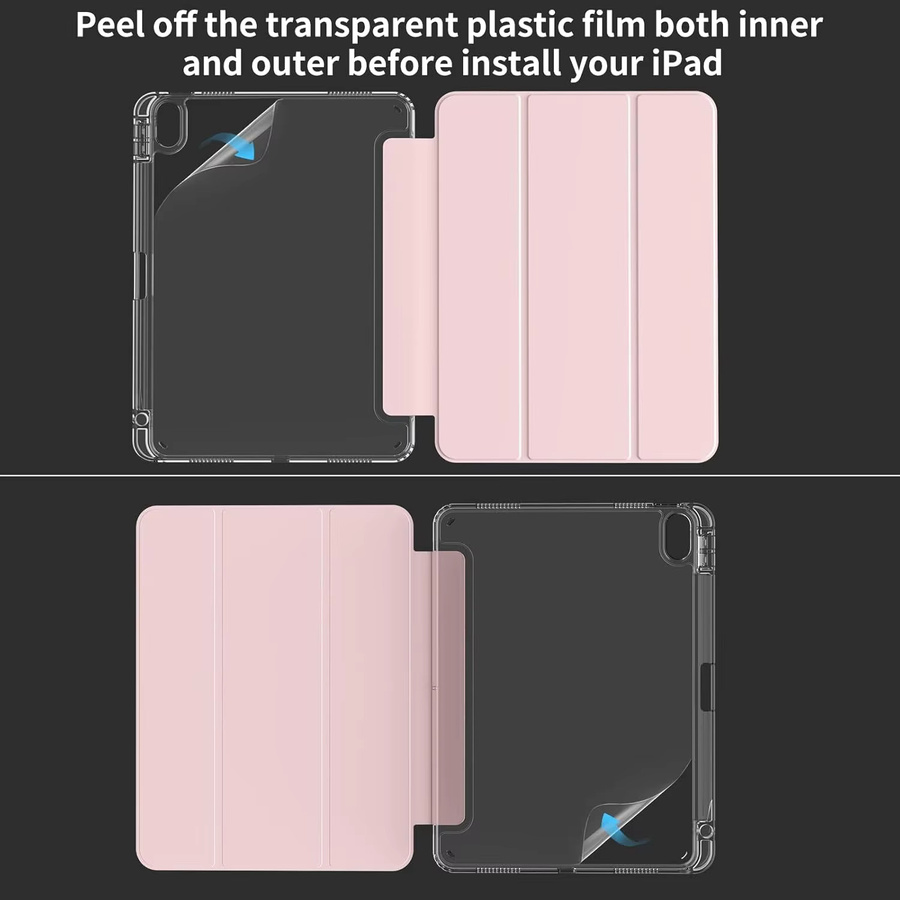 Chenxiaotong Schutzhülle für iPad Mini 6 und iPad Mini 7 (A17 Pro), transparente Hülle mit stoßfester Rückenschale und Stifthalter, Farbe: Transparent/Grün - Bild 2
