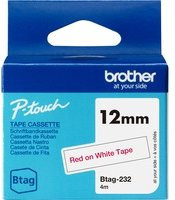 Brother Schriftband Btag-232 in Weiß und Rot für P-Touch N10, N20 und N25BT - Bild 1