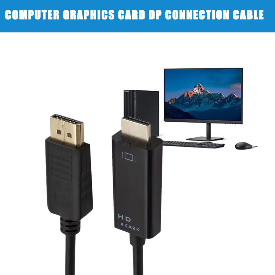 Eelhoe DisplayPort zu HDMI Video und Audio Konverter Adapter in Schwarz für Laptop, PC und Monitor, unterstützt 4K und 2K Auflösung - Bild 3