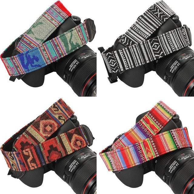 Verstellbarer Vintage-Kameragurt aus gewebtem Material für DSLR-Spiegelreflexkameras, Mehrfarbig - Bild 1