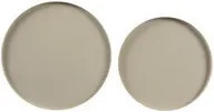 DECORIS Dekoteller 2er Set aus Metall in Beige, Rund, Durchmesser: 35 cm - Bild 1