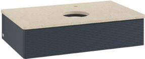 Villeroy & Boch Waschtischunterschrank Antao mit Frontstruktur, Wandhängend, Mattblau lackiert, B/T/H: 80 x 50 x 19 cm - Bild 1