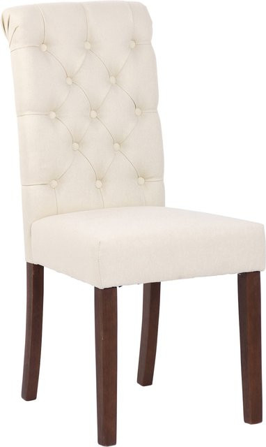CLP Esszimmerstuhl Lisburn Polsterstuhl aus Samt und Stoff im Chesterfield Design gesteppt - Bild 1