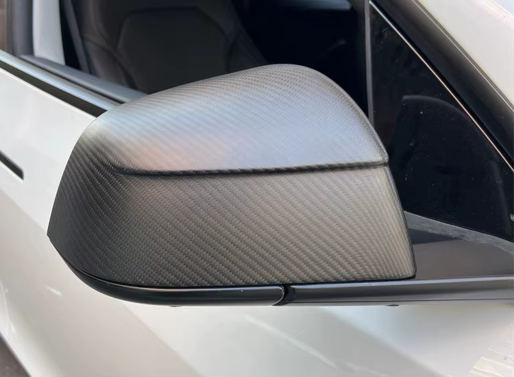 Spiegelgehäuse aus Kohlefaser für Tesla Modell Y 2025 in Wacholdergrün und Schwarz - Bild 4