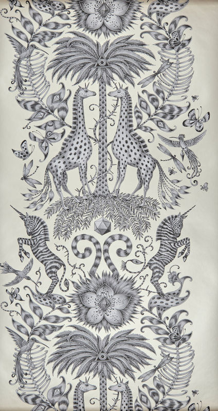 Clarke & Clarke Wallpaper Kruger Monochrome Vlies Tapete mit Animal Print in Schwarz Weiß Beige und Gold - Bild 2