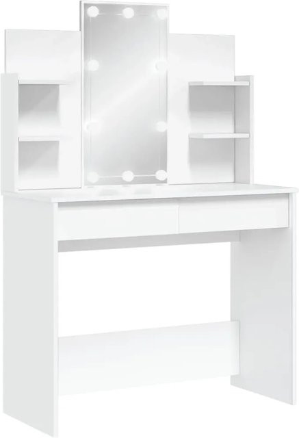 vidaXL Schminktisch Hollywood LED Weiß B: 96 cm, T: 40 cm, H: 142 cm - Bild 1