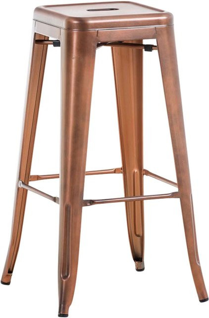 TPFLiving Barhocker Joy Metall Kupfer Orange im Industrial Design - Bild 1